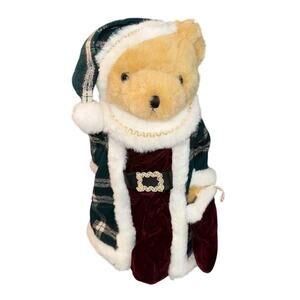 Vintage Santa Teddy Bear Christmas Tree Topper, Ralph Lauren Holiday Decor